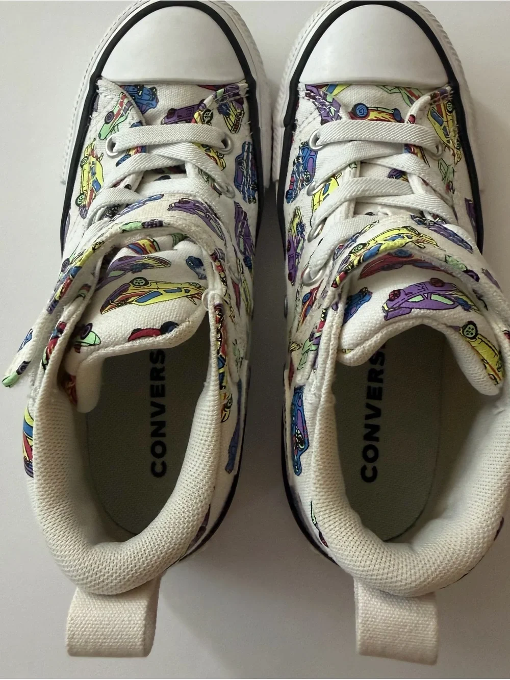 Converse Chuck Taylor All Star Kids Size 13 High Top Car Print Sneakers
